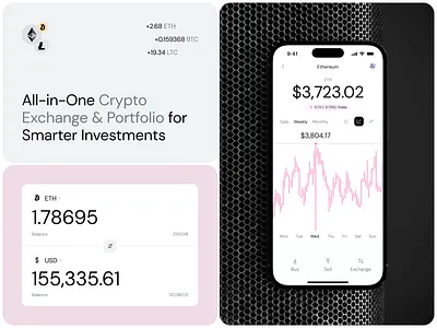 Crypto Investment App UI Design bitcoin crypto app crypto exchange crypto platform crypto wallet dark mode dashboard design ethereum finance app financial dashboard fintech interface investment ui minimal ui mobile app ui portfolio design product design ui ux web3 design