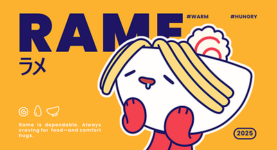 RAME - Ramen Character Cartoon animation branding branding ramen cartoon cartoon character character design creature design graphic design illustration japan japanese japanese cartoon logo mascot ramen ramen character ramen mascot ui