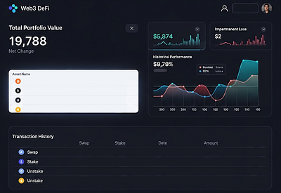 Ofolio: Defi Web App (Low Quality) defi ui