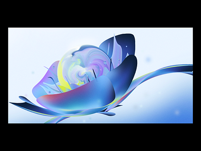 Ex.371 abstract album art bloom flower gradient illustration painting petal spacey