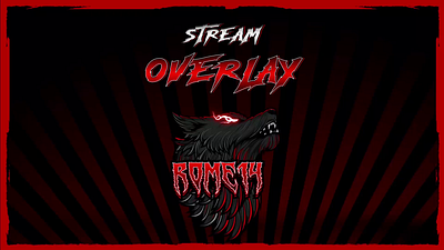 Red Wolf Twitch Overlay Pack | Animated Streaming Pack animation custom alerts custom banner custom screens design graphic design kick stream package logo stream logo twitch logo
