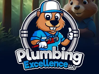 Beaver Mascot Plumbing Logo Design - Cartoon LogoX cartoon logox