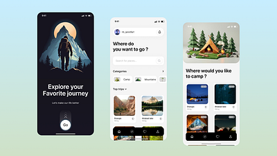 Travel app branding design graphic design typography ui ux