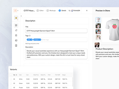 Customization of clothing - Product preview PrintBee builder clean clothing custom design customization design details e commerce interactions interface online shopping preview print printing responsive ui ux