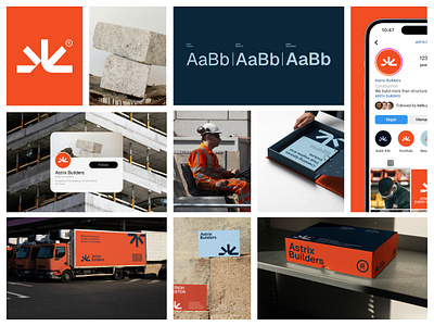 Astrix - Construction Company Branding bento branding colorful company construction identity logo modern visual identity