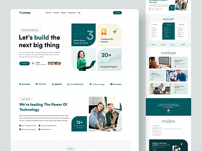Tradency – Creative Design & Development Agency Landing Page agencywebsite branding creativeagency designagency dribbbleportfolio landingpage portfolio tradency uiuxdesign webdesign