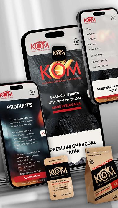 KomGrill — Ecological and High-Quality Charcoal for Barbecue design development graphic design ui ui design ux ux design web design web development webdesign