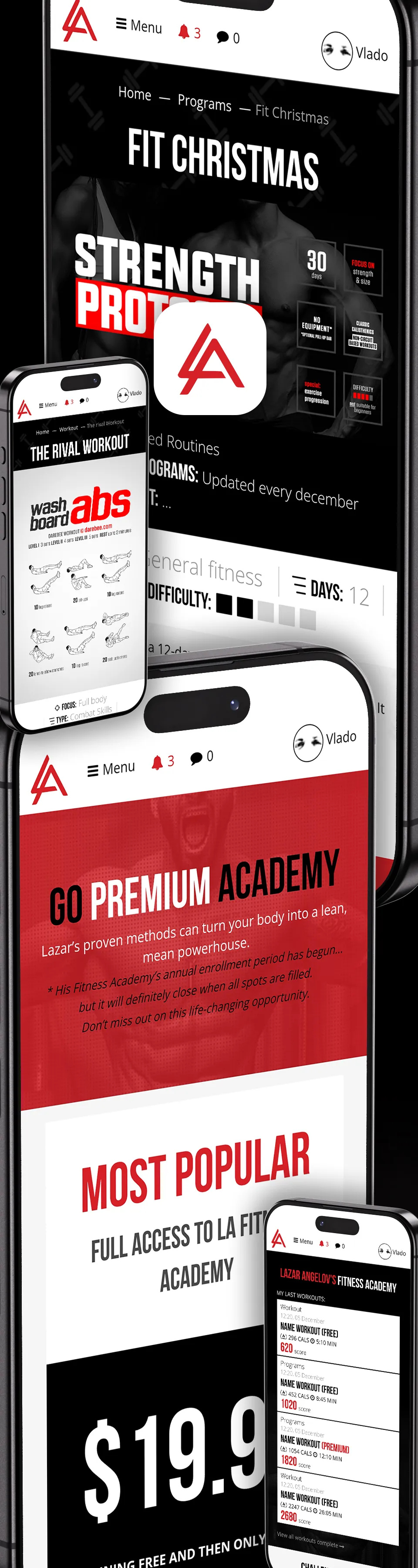 Lazar Angelov — Fitness Academy design development graphic design ui ui design ux ux design web design web development webdesign