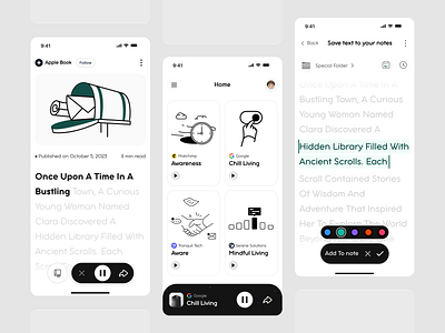 Note Mobile App app clean folders mobile mobile app note taking notes organizer ui ui design