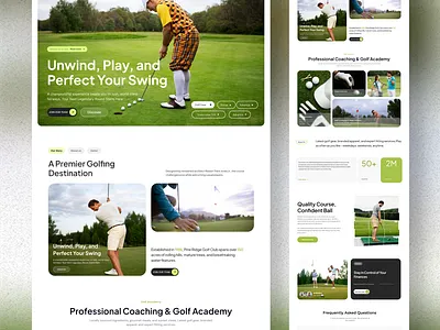 Golf Club & Training Website club figma gaming golf golf landing page golf traning golf website sports sports club sports website ui uiux web design website