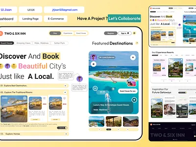 Travel Booking Landing Page – UI for Guest House Platform available for work clean ui dribbble shots freelance designer guest house booking hire me hospitality design hotel booking looking for clients responsive design tourism ui travel website ui design uiux for hire user interface web design webdesigner for hire