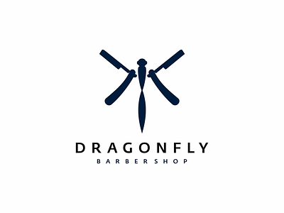Dragonfly /barber/ barber dragonfly logo razor shop