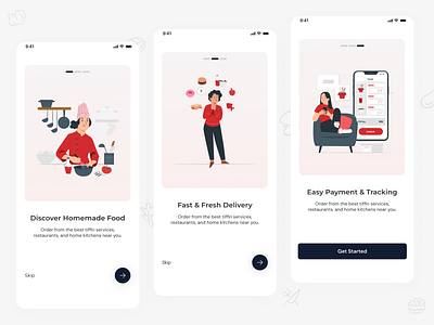 🍽️ Food App Onboarding Screens UI applications design food onboarding graphic design onbarding ui ux