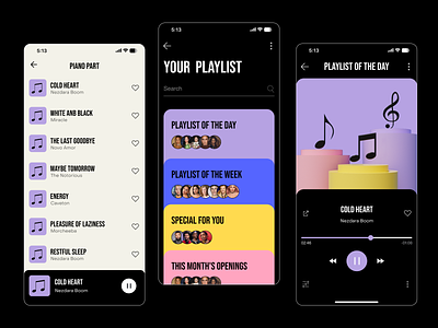 Music mobile app animation app design dubai dubai designers music app playlist radio ui