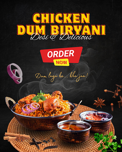 Chicken Dum Biryani (Poster Design) graphic design