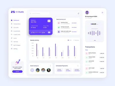 Fintech Dashboard clean dashboard dashboard dashboard design figma finance fintech fintech dashboard ui design uiux designer web design website