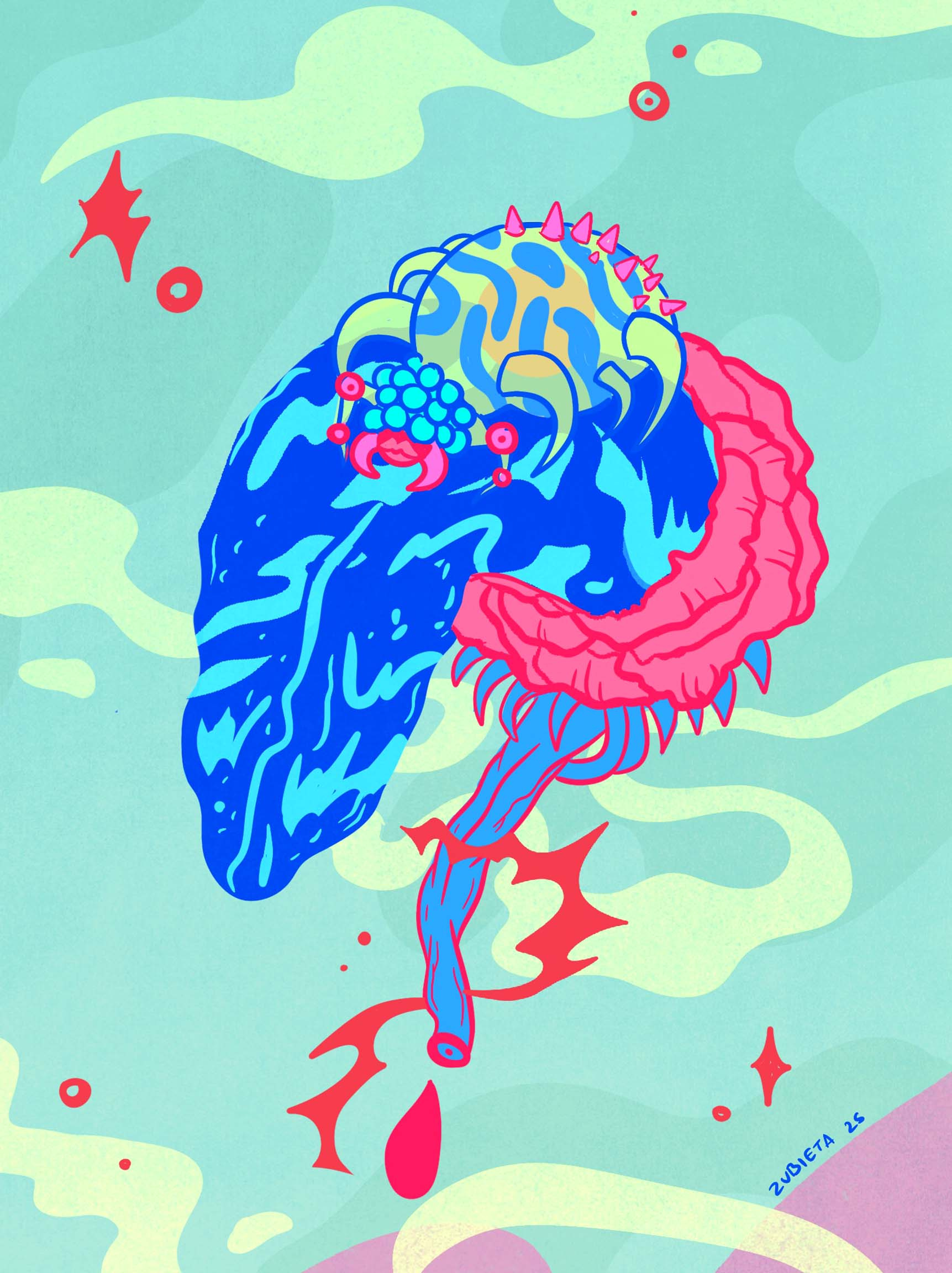 Islands. Poetry Comedy Wergleflomp illustration comedy dreamy editorial handdrawn poetry psychedelic retro surrealism women