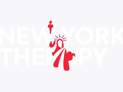 New York Therapy Logo brand identity branding character flame heart identity logo logo design love mark medical negative space new york red statue of liberty symbol therapist therapy usa visual identity