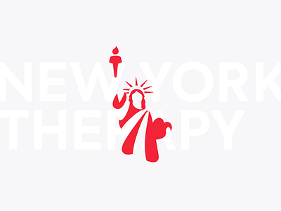 New York Therapy Logo brand identity branding character flame heart identity logo logo design love mark medical negative space new york red statue of liberty symbol therapist therapy usa visual identity