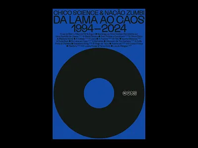 Da Lama Ao Caos - 1994-2024 Poster black blue clean concert poster creative design event poster minimalism minimalist design music poster poster poster design print design retro retro poster typo typography visual identity