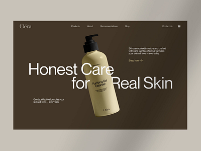 Natural Skincare Concept 🤎 animation bachoodesign branding clean design interface ui website