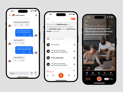 SpeakEase - Language Learning app ai app app design app interaction e learning education english english learning language language app learning platform lesson mobile app mobile design mobile ui online education design online learning platform product user interface wavespace