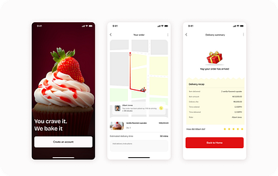 Foo delivery tracking delivery food food delivery tracking graphic design mobile design red tracking ui ux