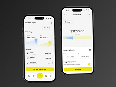 Finance Tracker App UI Design — Part 2 of 2 appdesign budgettracker financeapp financialappui fintechui minimaldesign moneymanagement productdesign ui uidesign uiux ux uxdesign