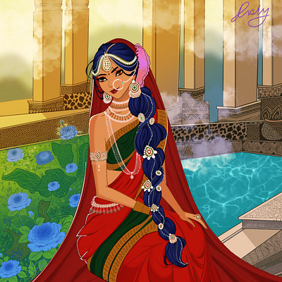 Panchali digital art illustration procreate