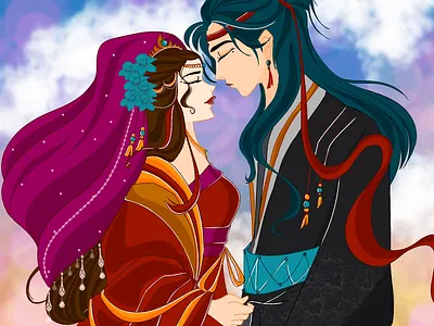 Divinity in Love digital art illustrations procreate