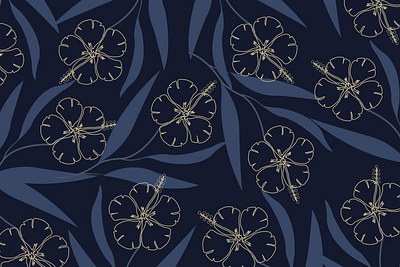 hibiscus flowers pattern art background card design flower hibiscus illustration leaves pattern