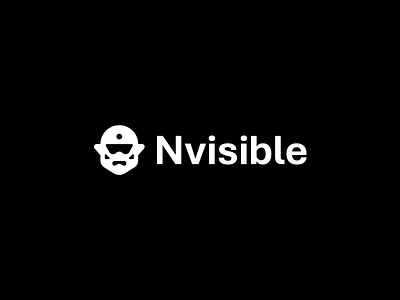 Nvisible branding design face graphic design head icon logo man minimal simple white