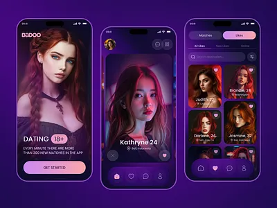 Dating Mobile App app design chatting app dating dating app design love app match finder mobile app mobile dating app online dating product design relationship social app ui uiux uiux design