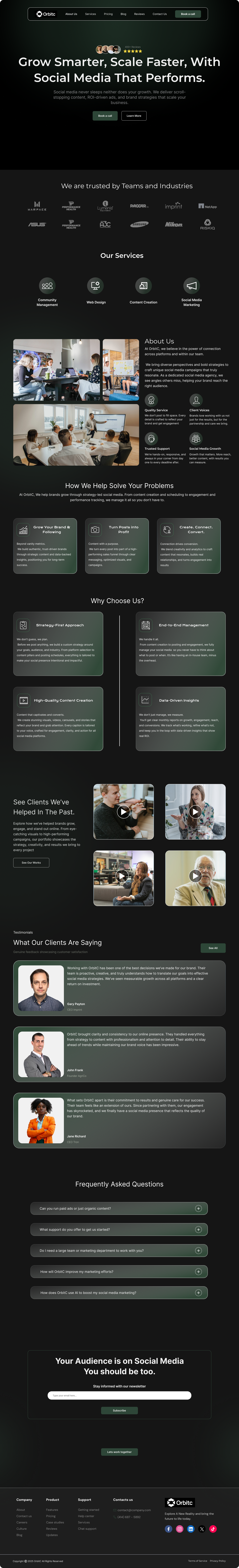 Social Media Marketing Agency Landing Page design landing page uiux web design