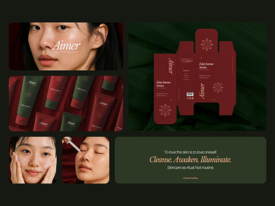 Packaging Design for Beauty Brand Called Aimer banner beauty box brand identity branding cosmetics design graphic design identity illustration logo mockup pacakaging skincare social media ui vector visual identity