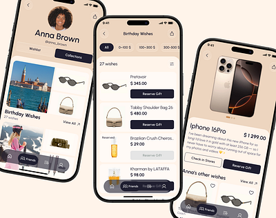 Wishlist App | Mobile UI figma liquid glass mobile design ui ux uxui