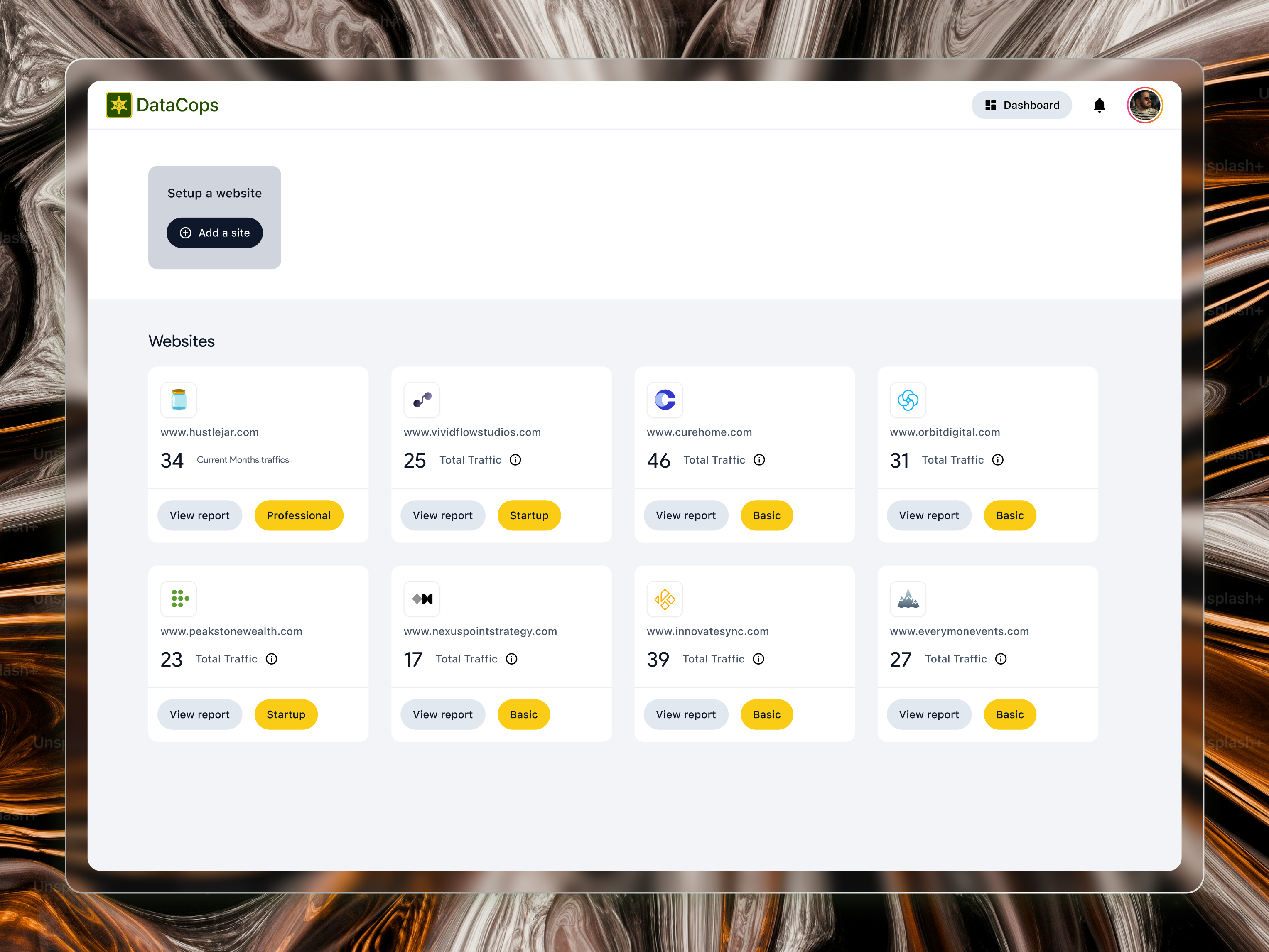 DataCops Initial setup flow admin dashboard analytics dashboard dashboard app dashboard design dashboard stats data marketing dashboard product design saas statistics ui user dashboard ux visualization web dashboard website traffic monitoring