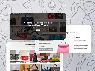 An online store selling replica branded bags. branding ui