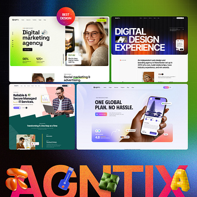 🚨 Finally Been Released – Agntix Is Here! 🎉 agency branding business creative design ecommerce illustration technology company ui web development