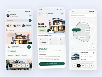 Real Estate Mobile App appartment home home rent mobile app product detail properties property real estate real estate design real estate ui realtor rent app user interface