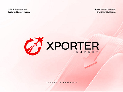 Xporter Expert – Export Import Logo for Global Logistics Brand arrow logo branding circle logo export import logo freight company global logistics global trade international movement logo logistics company logo logo design logo designer plane logo shipping company startup identity supply chain transport company
