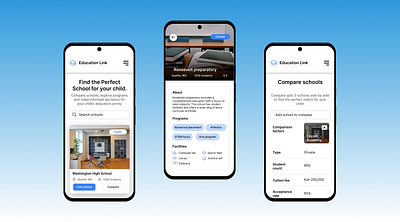 Education Link App design school app ui ux