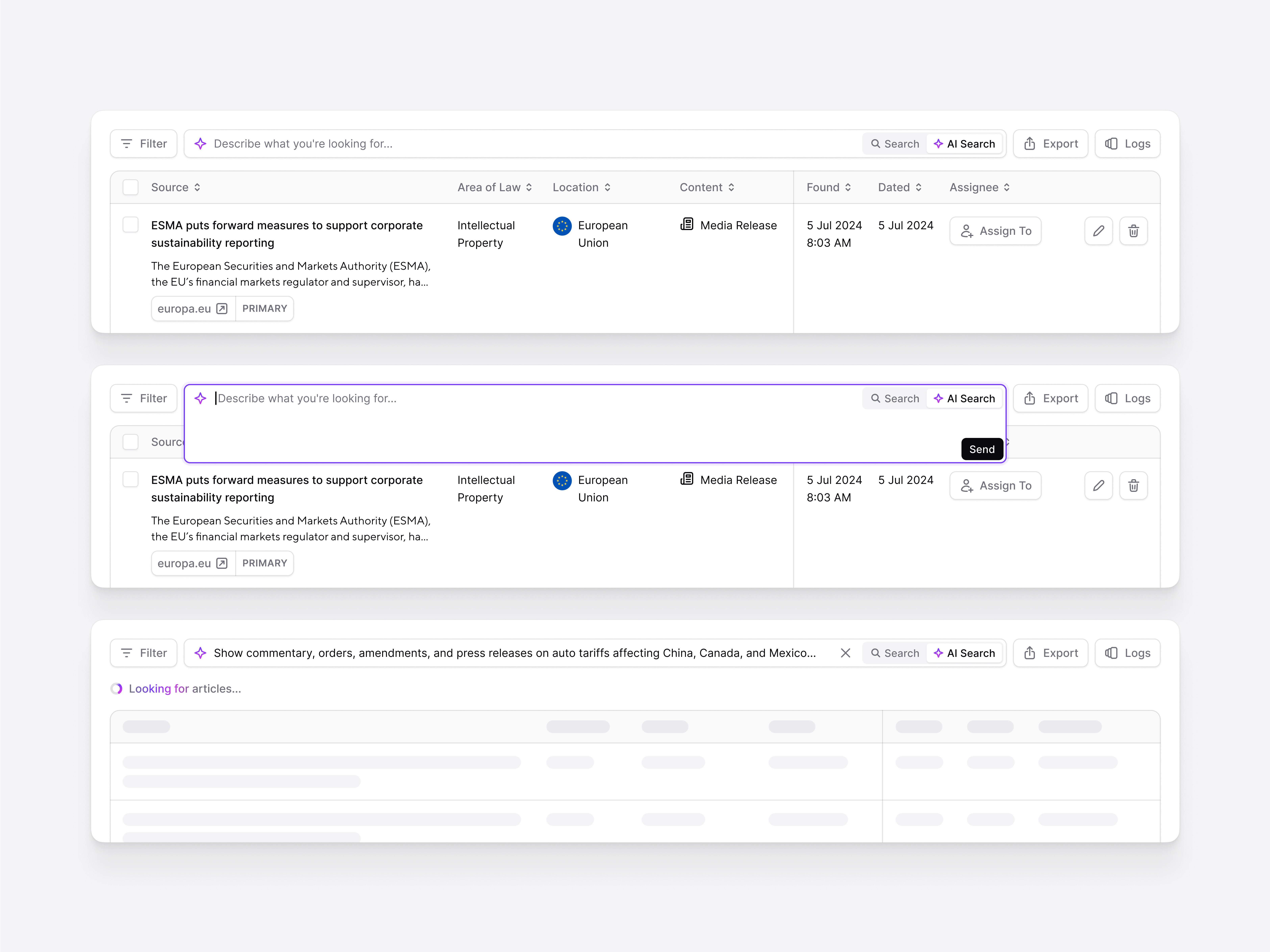 Example of AI Regulations Search