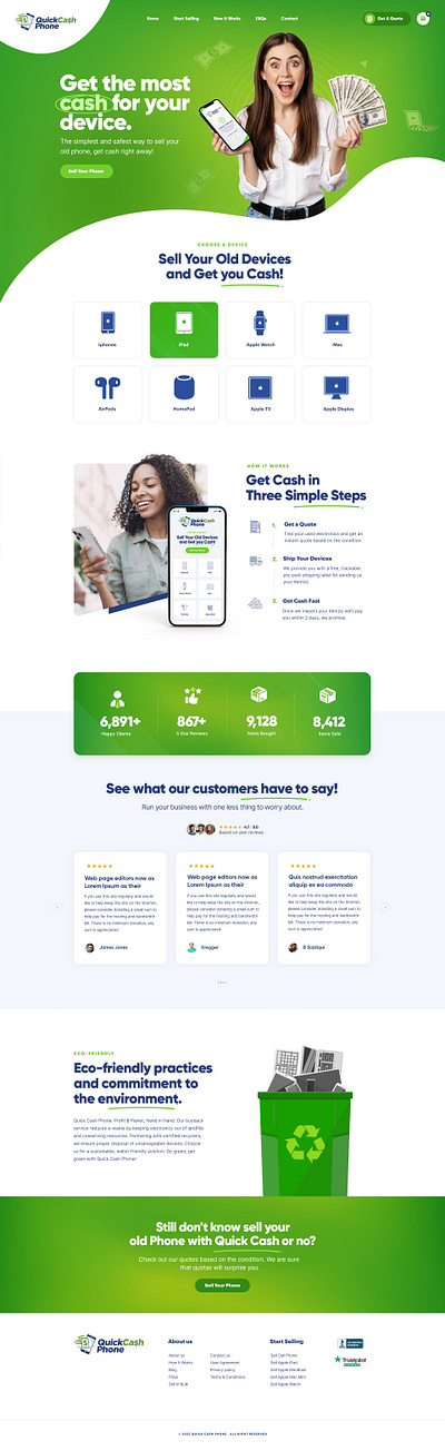 Quick Cash. advertisment branding landing page logo ui uix ux website website design