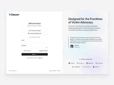 Sign In Page auth clean dashboard feedback interface minimal saas shadcn shadcnui split view tailwind