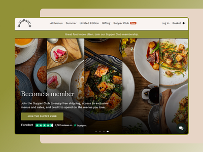 DISHPATCH | UX / UI | Gourmet Meal Delivery & Membership Website landig page landing productdesign ui uidesign ux uxdesign web webdesign website