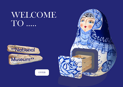 lending for museum classic dark blue design figma matryoshka museum ui