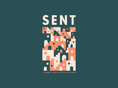 SENT (Jonah) Bible Study | Book Cover bible bible study block print book book cover branding church curriculum discipleship identity illustration jonah layout linocut lockup print typography whale woodcut wordmark