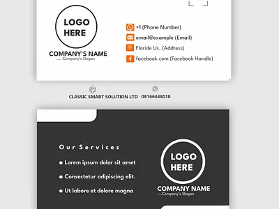 Business Card - Orange canva coreldraw easily editable professional business card
