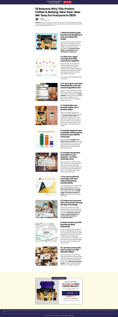 Javvy Coffe Shopify Listicle page | Gempages Exert 10 reasons listicle page coffe listicle page gempages gempages expert javvy coffe shopify shopify expert shopify listicle page